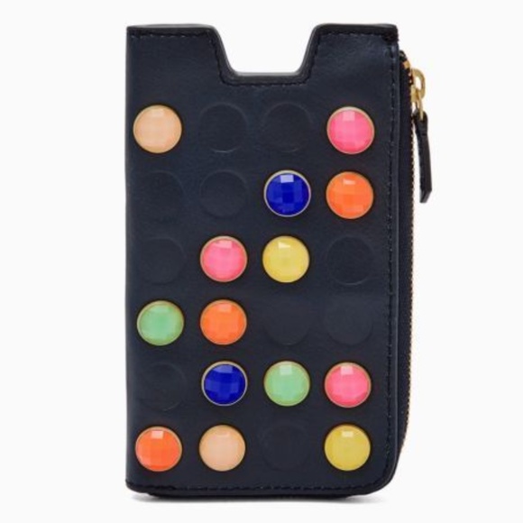 NWT FOSSIL PHONE SLIDE Navy Wallet Phone Case - Picture 1 of 2